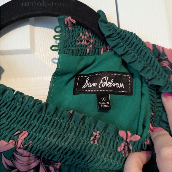 Sam Edelman Floral Ruffle Mini Dress | Women’s 10 | High Neck | Sleeveless - Picture 4 of 7